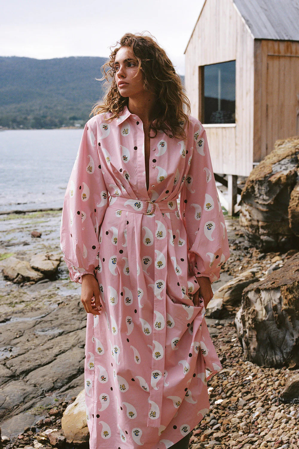 Emily Shirt Dress Bicheno Paisley Palm Noosa