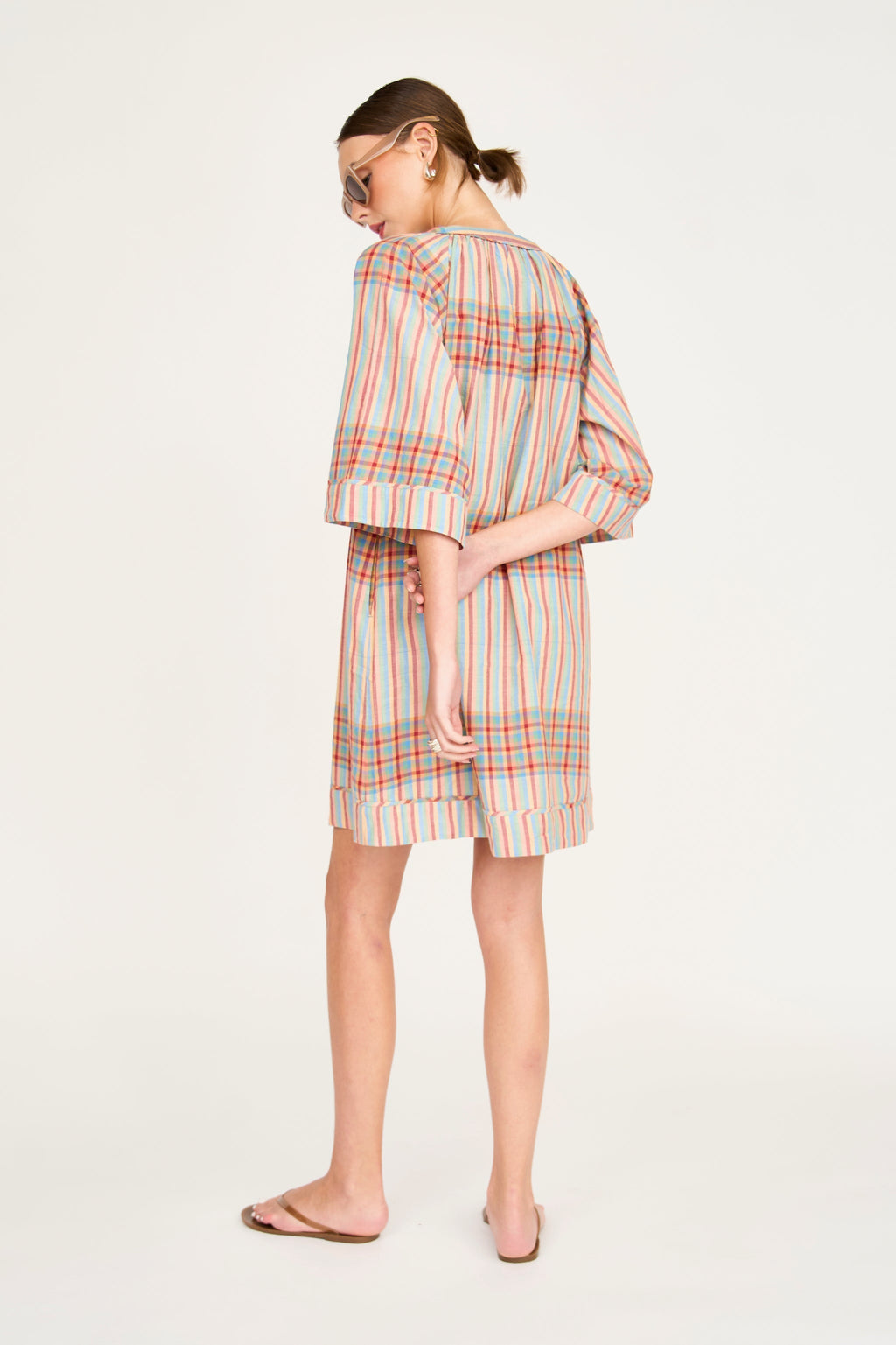 Faro Short Dress in Campfire Plaid MIRTH