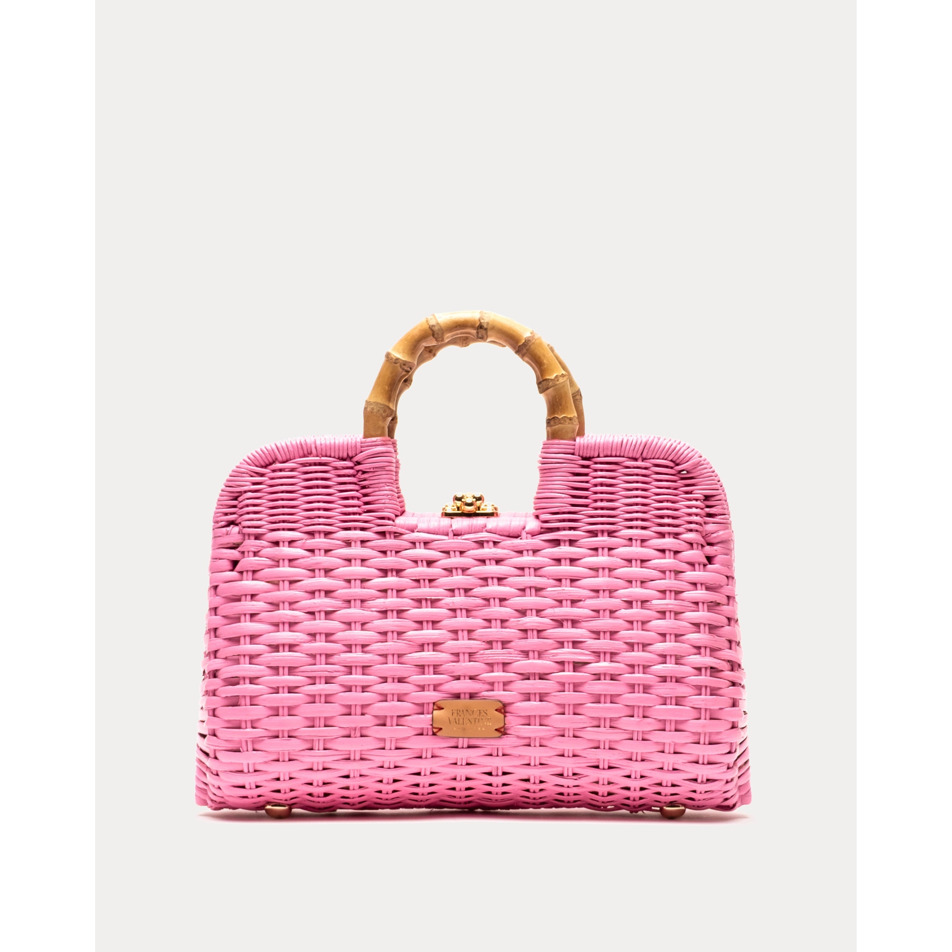 Buzzy Basket Wicker w/Bamboo Handle  Wicker FV Pink OS Frances Valentine