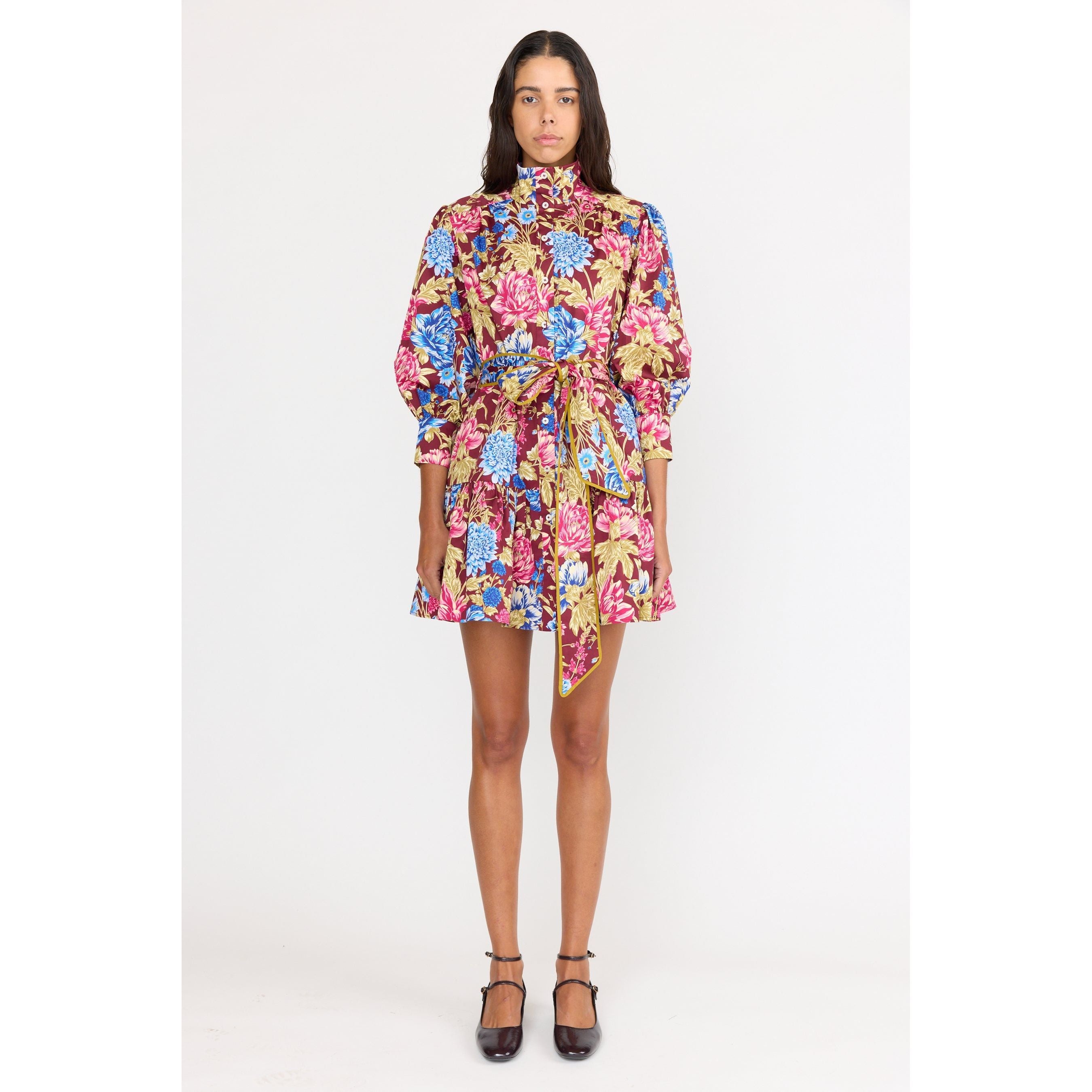 Emi Dress - Carmine Floral