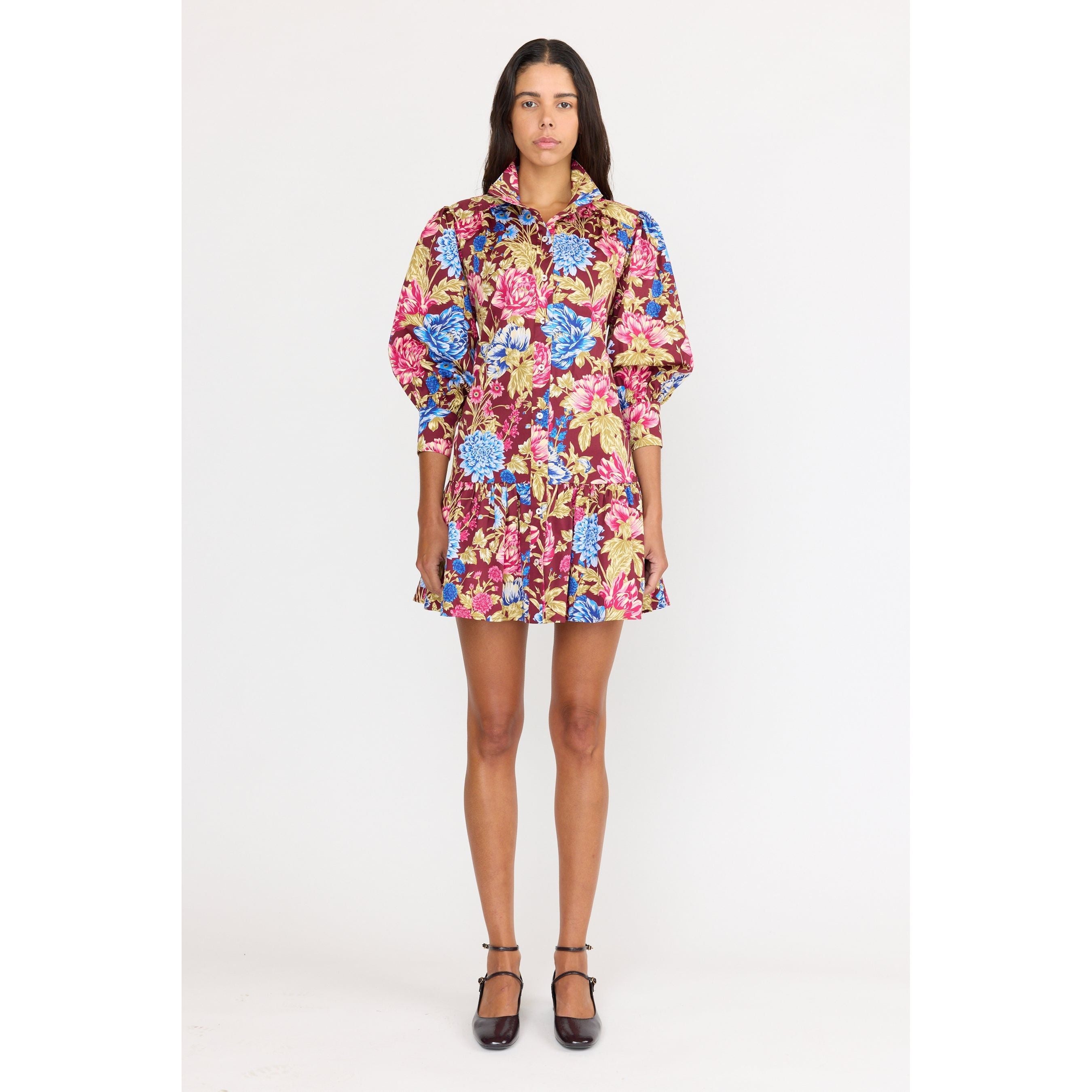 Emi Dress - Carmine Floral