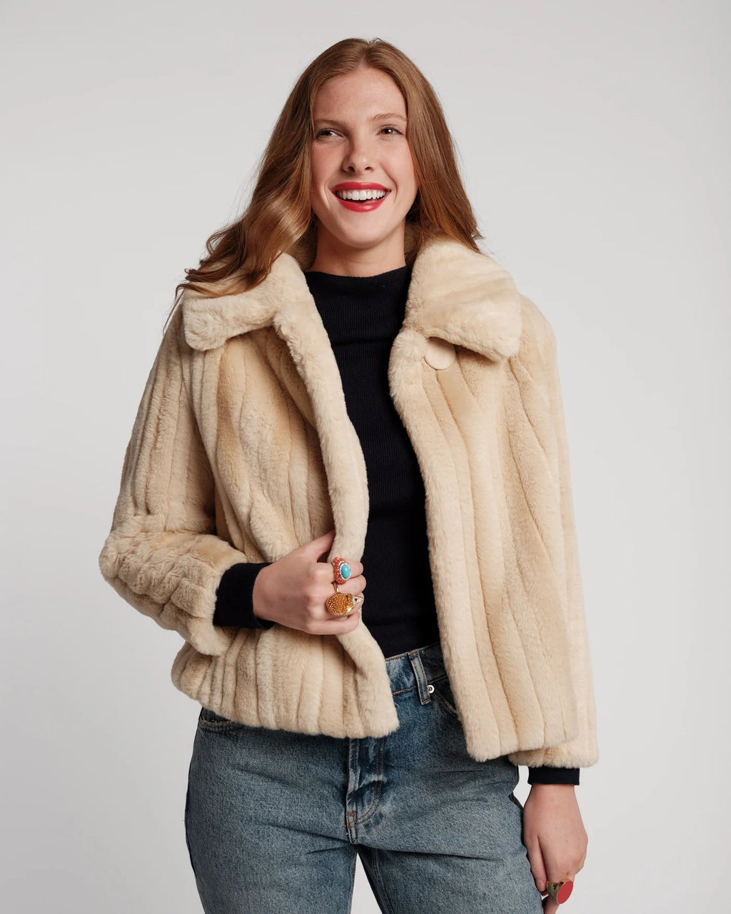 Babe Jacket Faux Fur Faux Fur Natural Frances Valentine