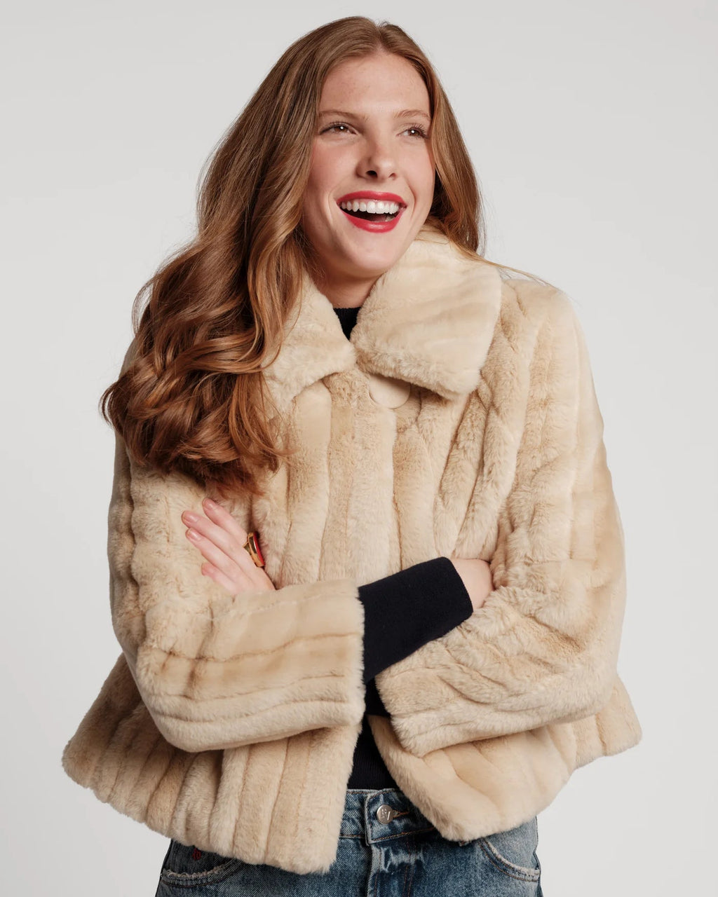 Babe Jacket Faux Fur Faux Fur Natural Frances Valentine