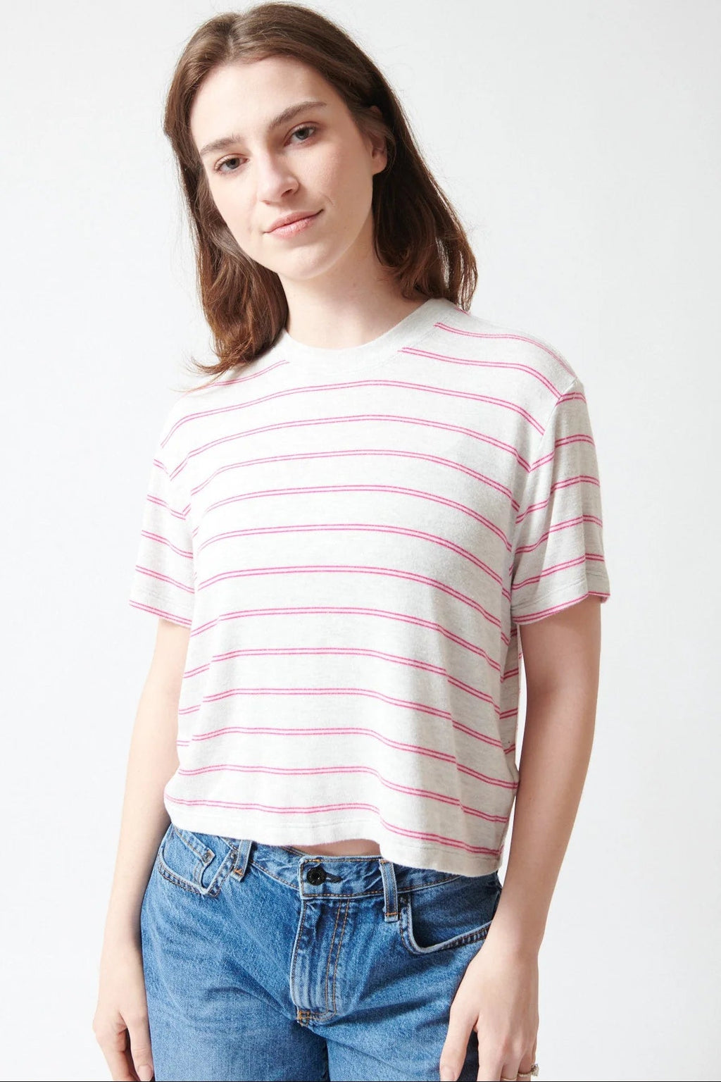 The Modern - White/Poppy Pinstripe Kule