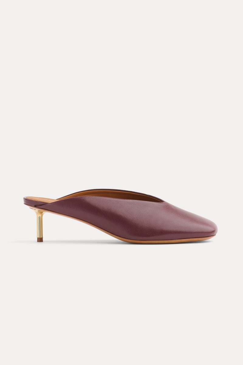 metal heel leather sabot forte_forte