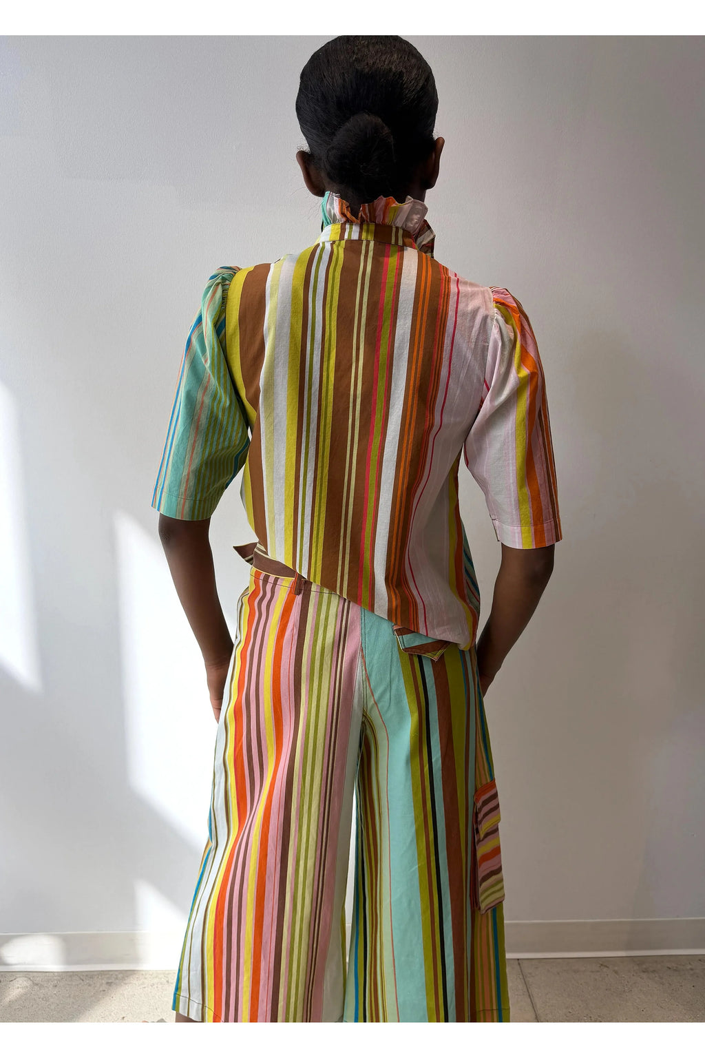 Frilled Buttondown (Combo Stripes) Hope for Flowers by Tracy Reece