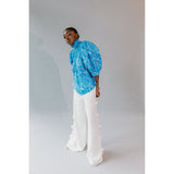 Hope for Flowers Smocked Shirt Blue Line Floral