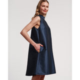 Frances Valentine Sleeveless Diplomat Mini Dress Navy