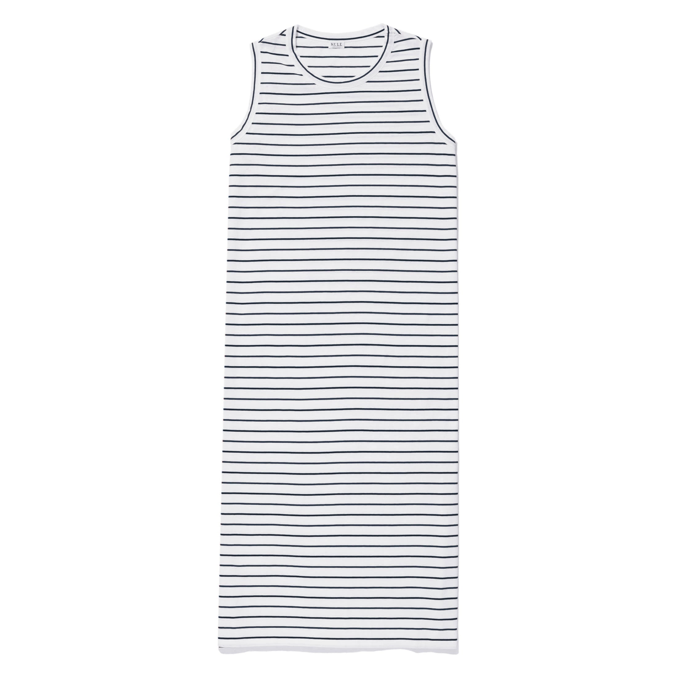 The Tank Dress - White/Navy Pinstripe KULE (New)