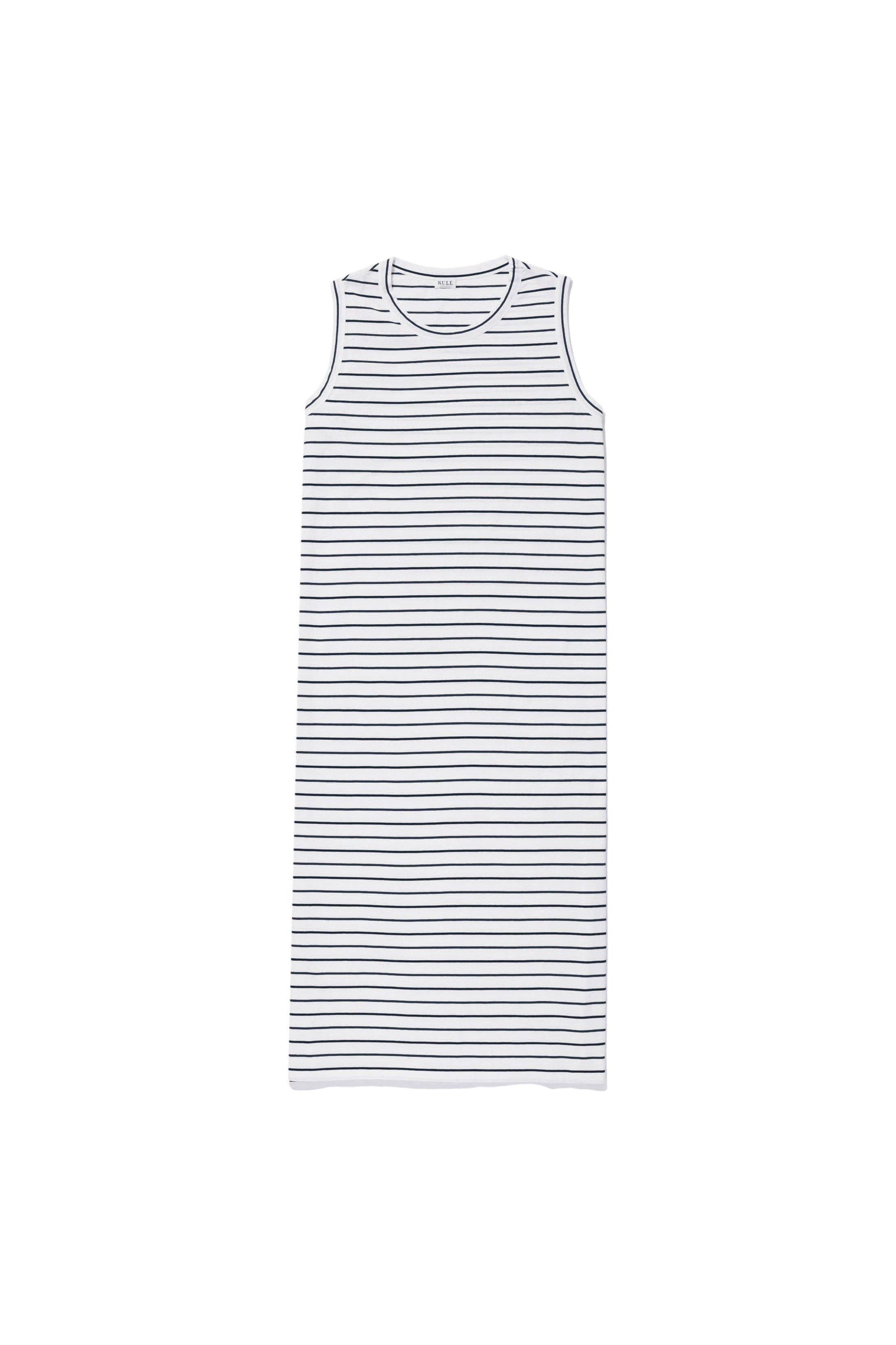 The Tank Dress - White/Navy Pinstripe KULE (New)
