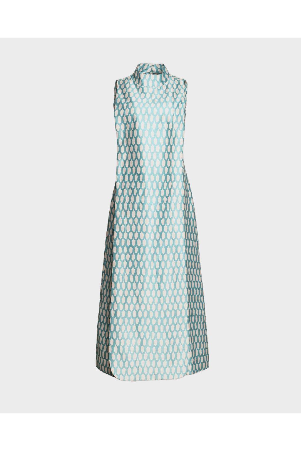 Carlyle Maxi Dress Loop Print Poly Dupion Air Blue/Oyster Frances Valentine