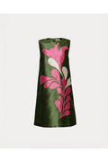 Lilly Shift Dress Modern Palm Poly Dupion Treetop/Multi Frances Valentine