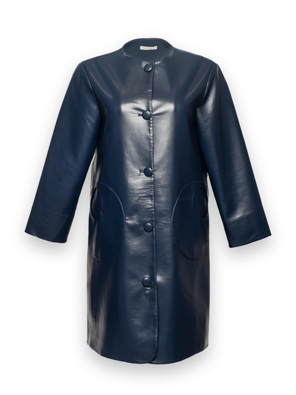 Mod Jacket Faux Leather Faux Leather Navy Frances Valentine
