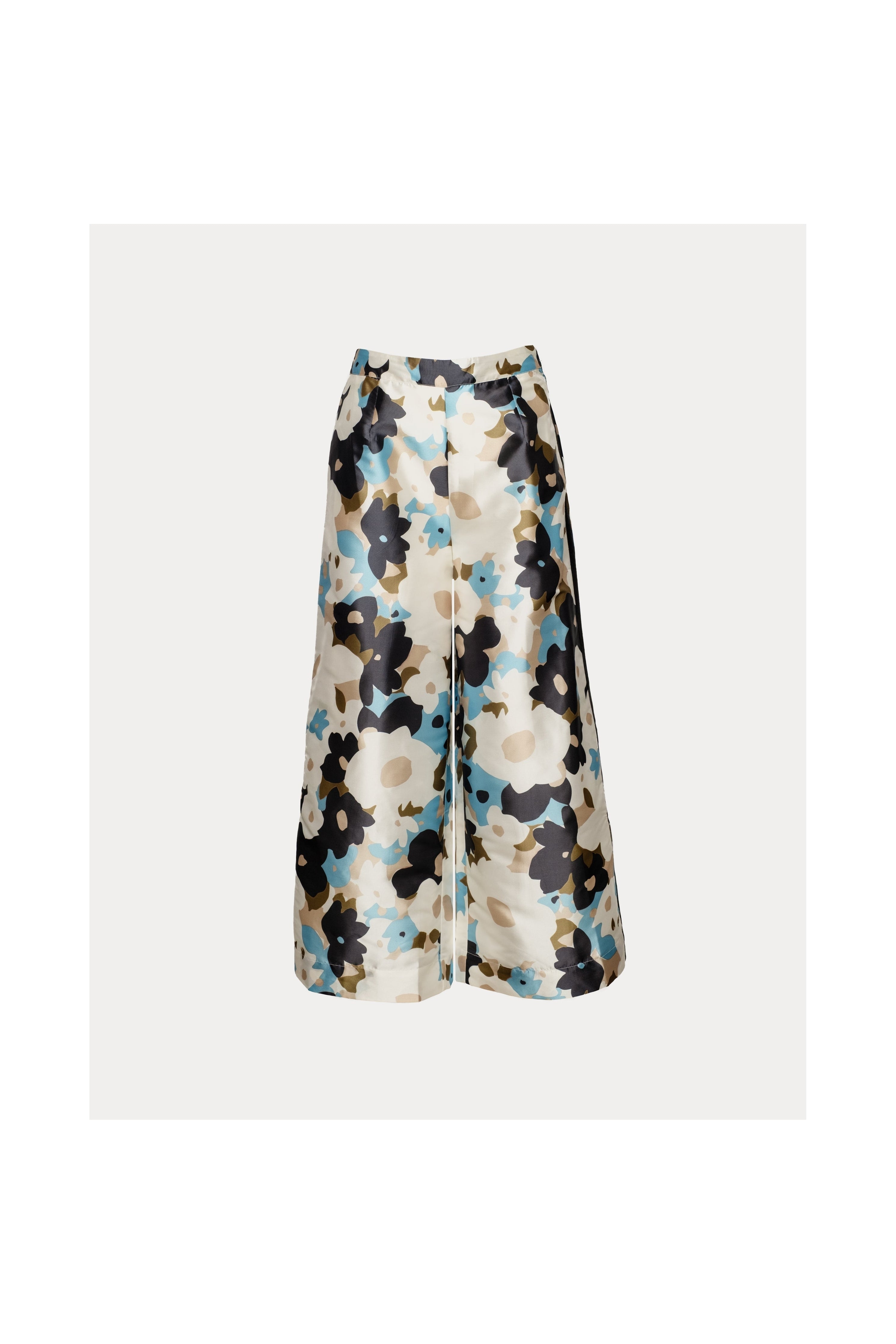 Palazzo Pant Morning Dew Poly Taffeta Blue/Multi Frances Valentine