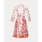 Lucille Wrap Dress Pocket Full of Posies Poly Dupion Oyster/Pink