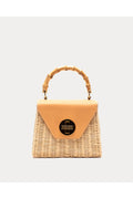 Mini Midge Basket Wicker w/Leather Wicker Toast/Natural OS Frances Valentine