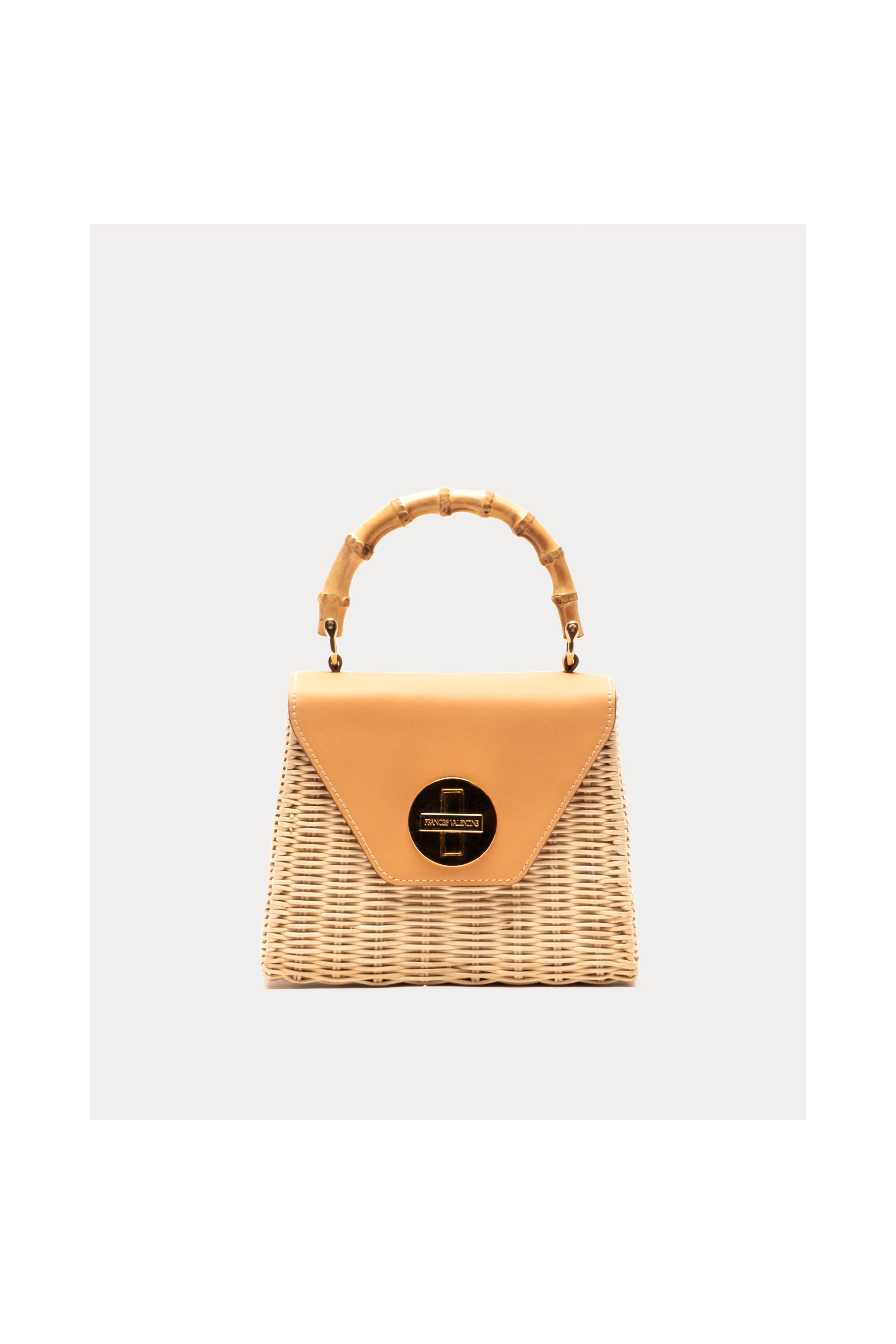 Mini Midge Basket Wicker w/Leather Wicker Toast/Natural OS Frances Valentine