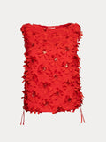 Cheree Shell Daisy Applique Poly Red by Frances Valentine