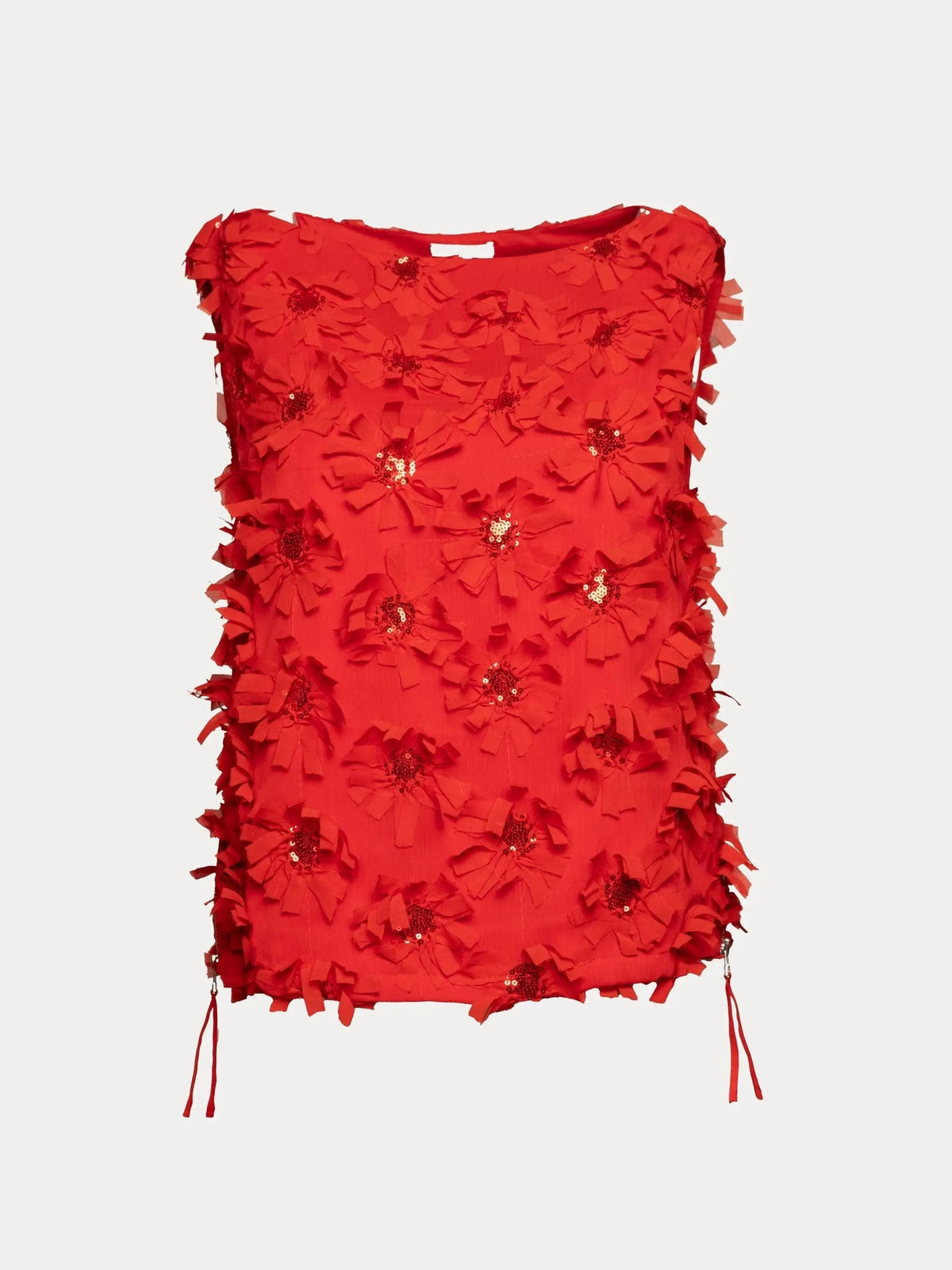Cheree Shell Daisy Applique Poly Red by Frances Valentine
