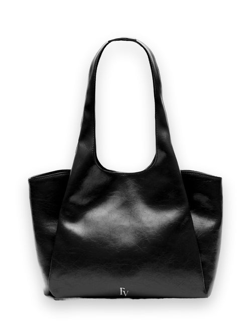 Portia Satchel Crinkled Leather Leather Black OS Frances Valentine