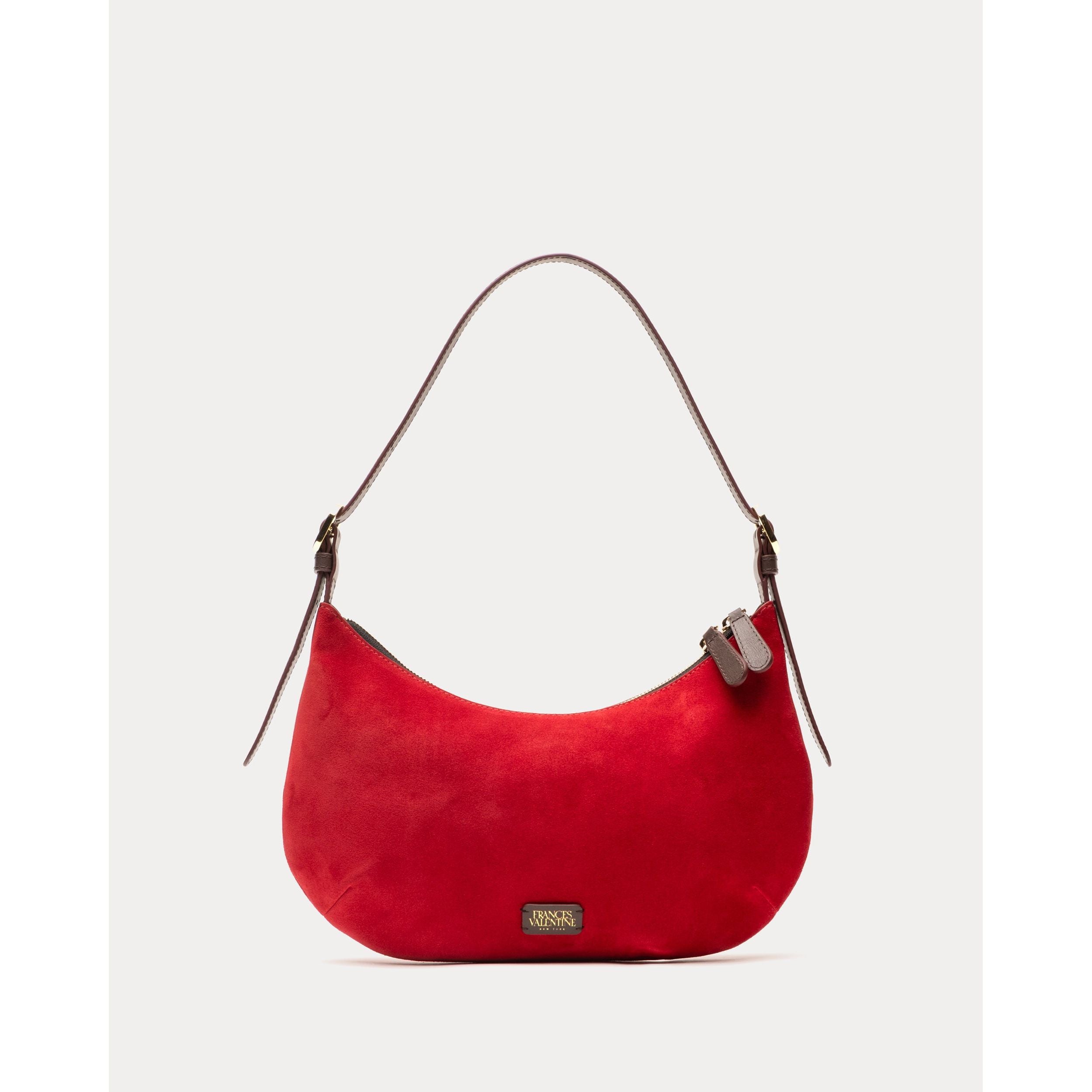 Starr Hobo Italian Suede Leather Cherry Red OS