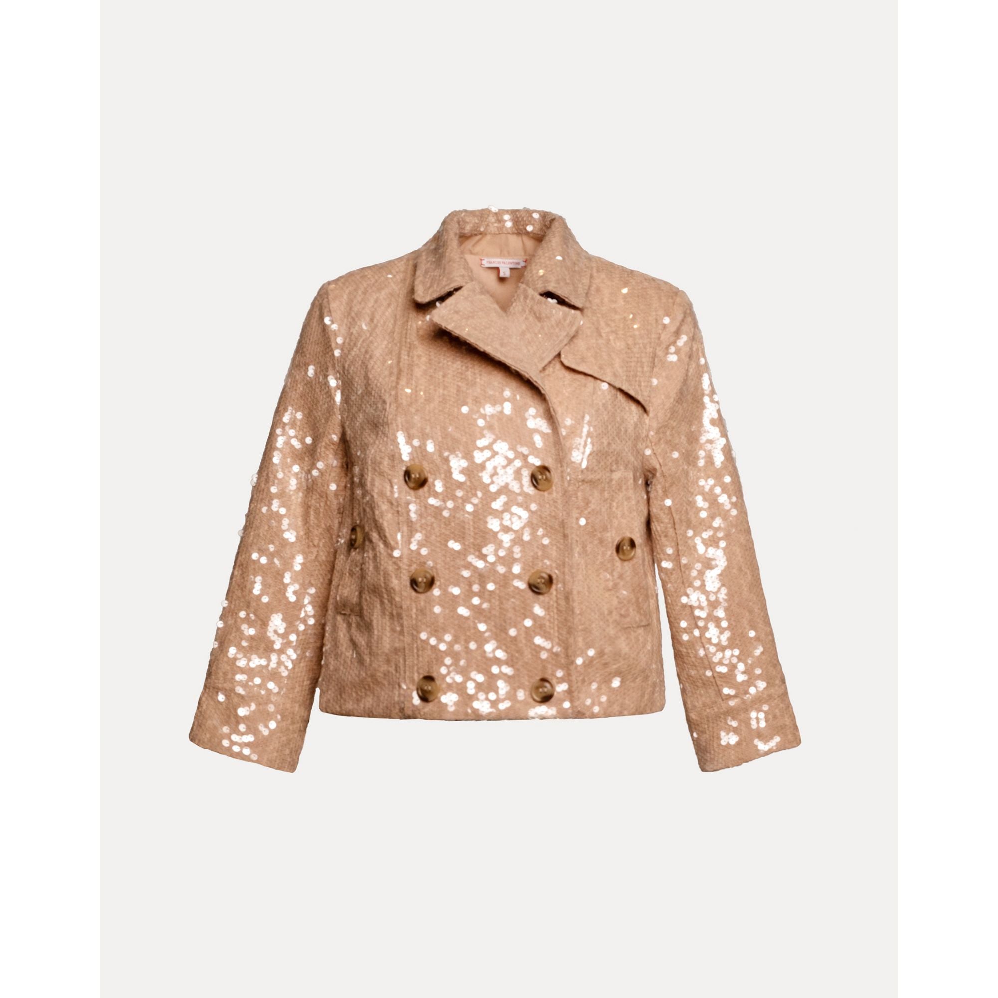 Sequin Moto Jacket Sequin Cotton Twill Champagne