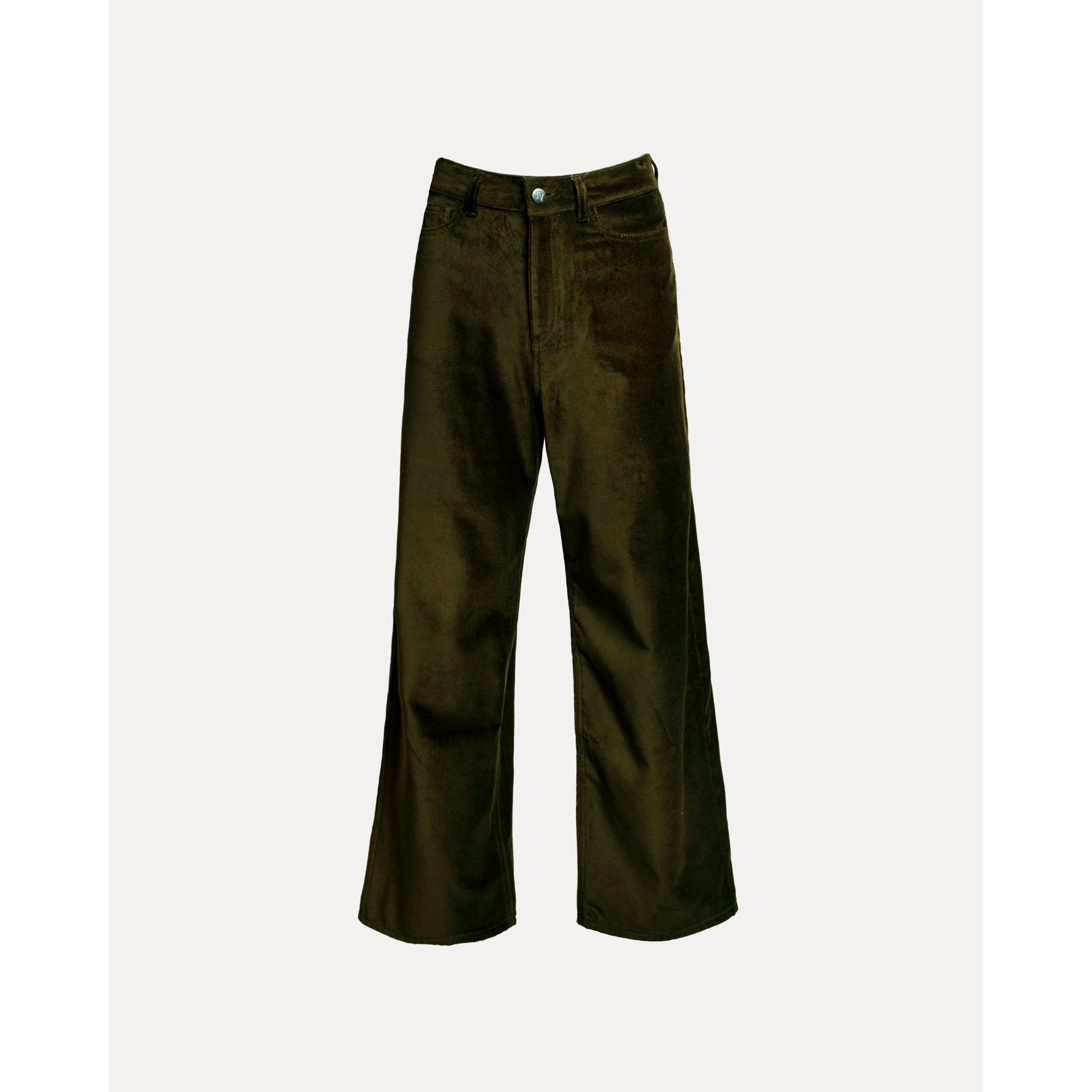 Ace Velet Pant Solid Velvet Velvet Olive