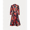 Lucille Wrap Dress Paradise Poppy Poly Dupion Navy/Red/Multi