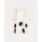 Edie Mini Dress Feather Pouf Dutch Satin Oyster/Black