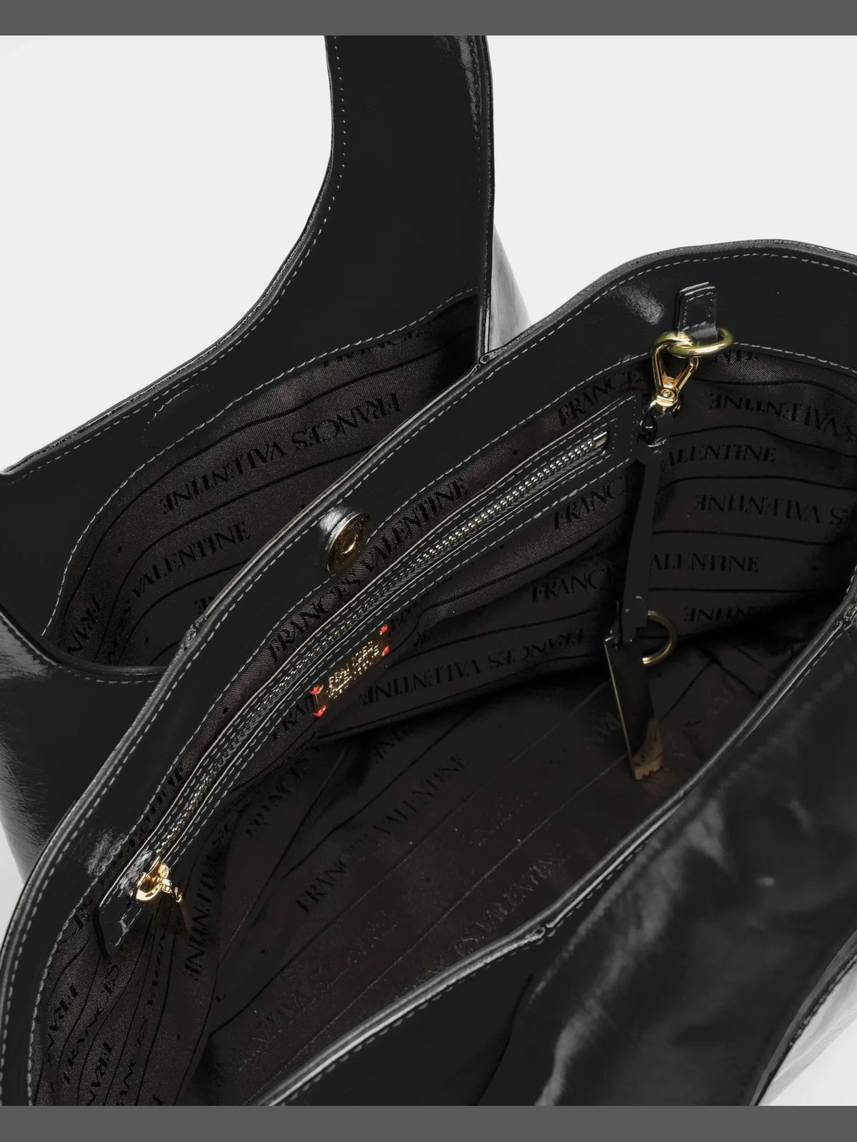 Portia Satchel Crinkled Leather Leather Black OS Frances Valentine