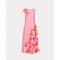 Misty Rose Origami Dress w/Organza Flowers Solid Cotton Cotton Stretch Pink/Multi