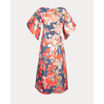 Spinnaker Maxi Dress Paradise Poppy Poly Satin Blue/Red/Multi