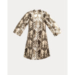 Diplomat Mini Dress Royal Palm Poly Dupion Oyster/Olive