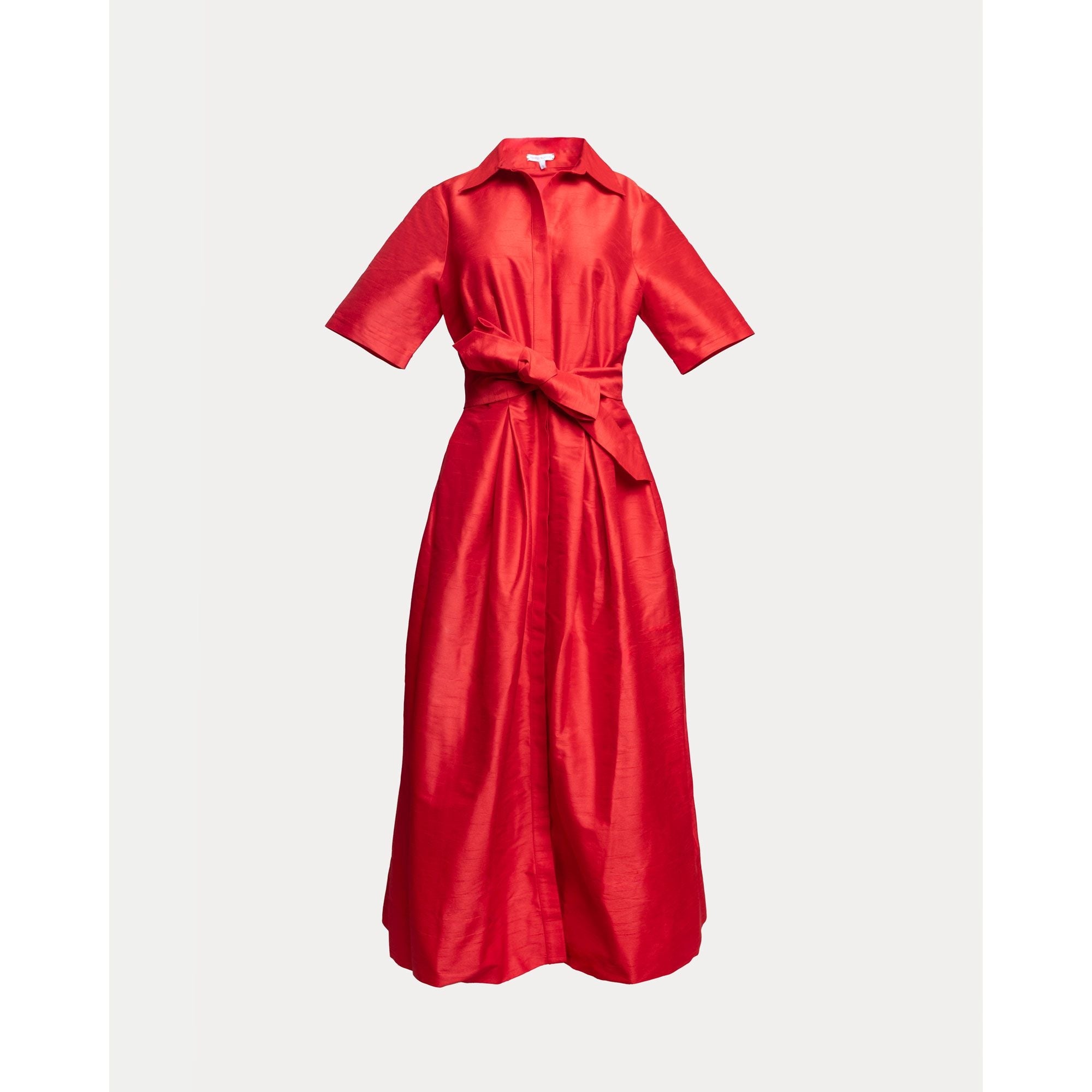 Bella Maxi Dress Poly Dupion Poly Dupion Red