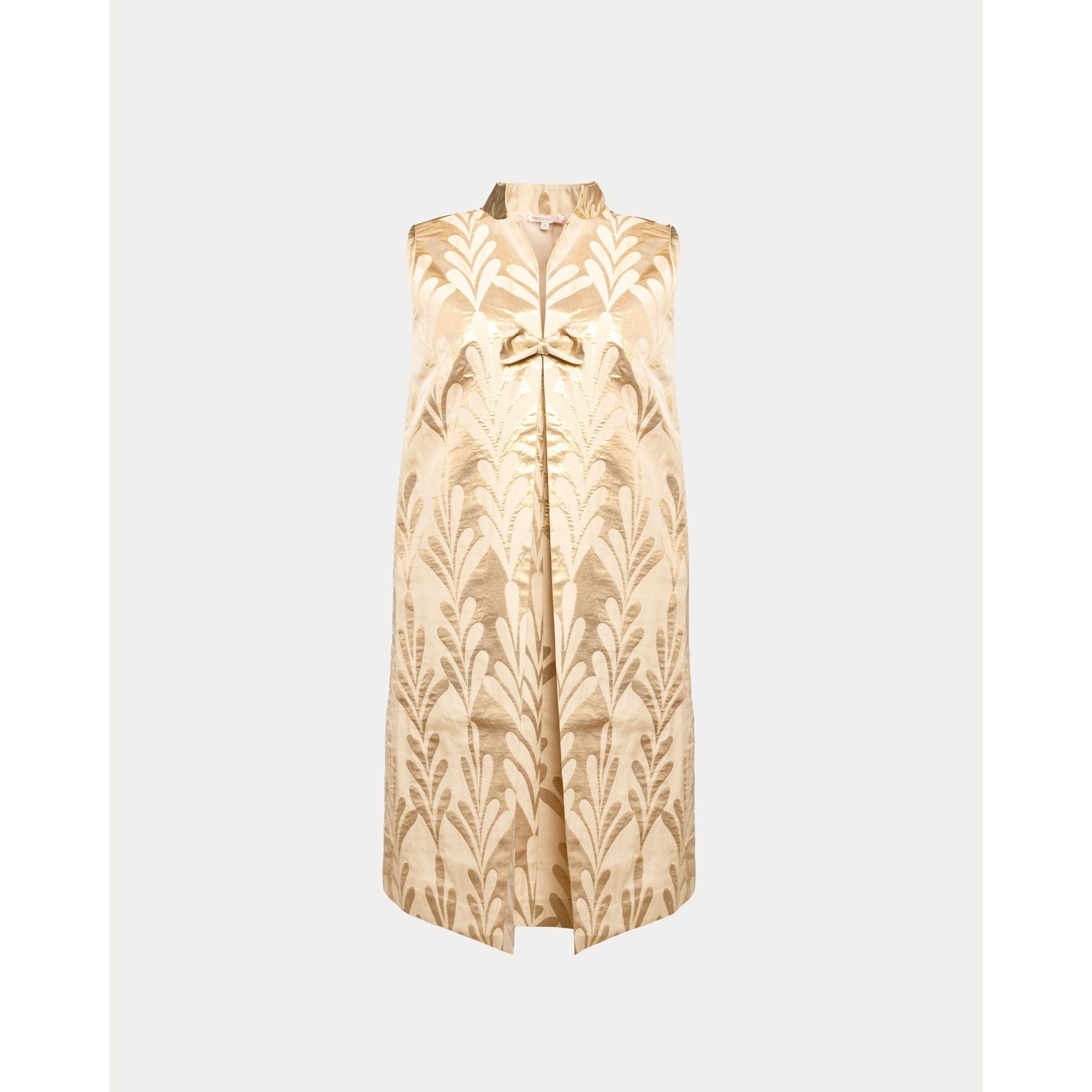 Tabitha Mini Dress Royal Palm Jacquard Gold