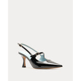Vivi Pump w/Buckle Crinkled Leather Leather Black