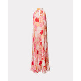 Slim Pleated Maxi Dress Wild Tulip Poly Pink/Multi Frances Valentine