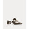 Natty Mule w/Heel Snake Emboss Leather Olive