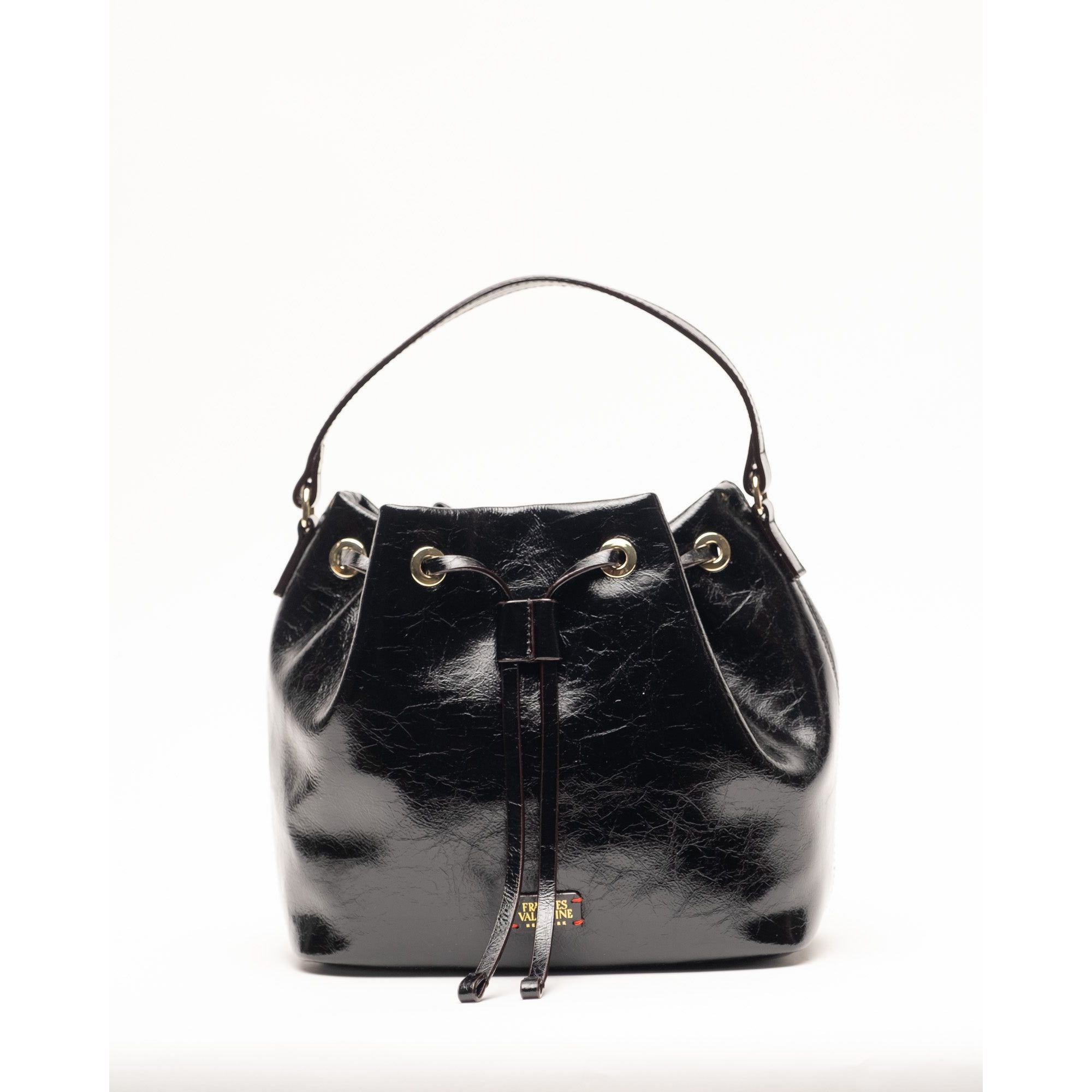 Medium Minnie Bucket Crinkled Leather Leather Black OS