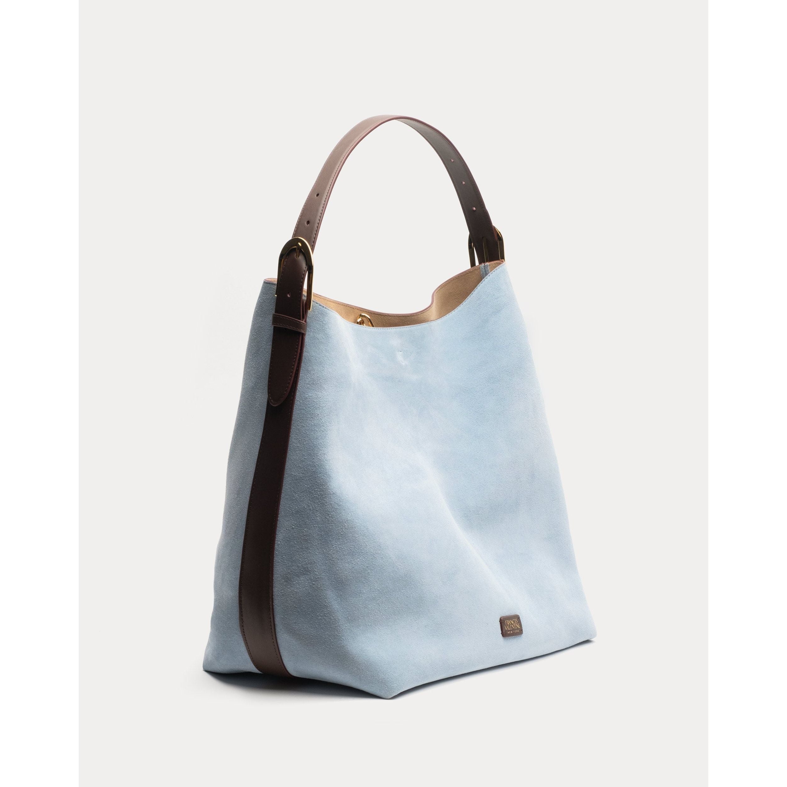 Hunter Hobo Italian Suede Leather Light Blue OS