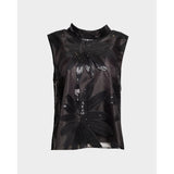 Diplomat Top Sequin Floral Tulle Mesh/Sequin Black