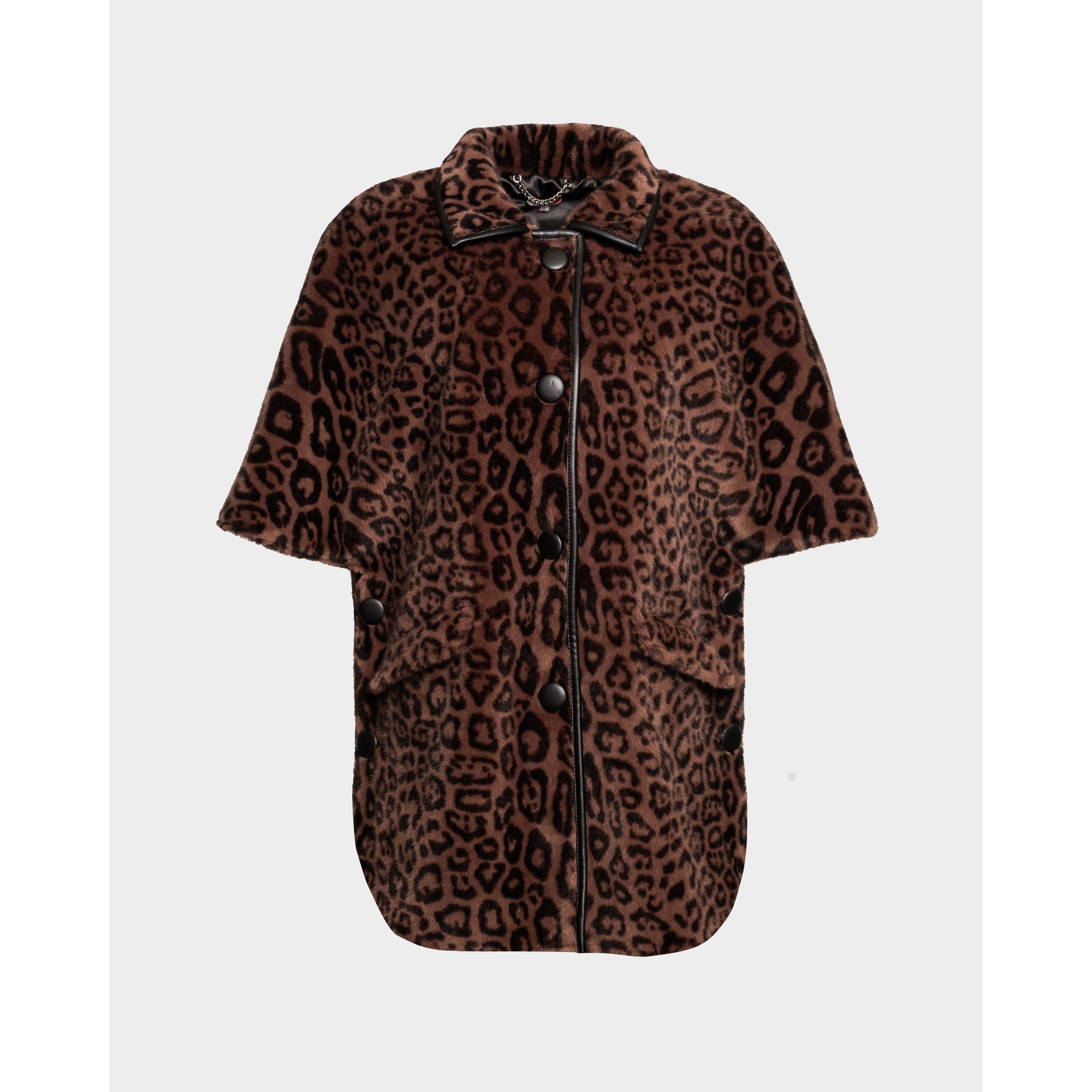 Nico Poncho Jaguar Faux Fur Brown/Multi