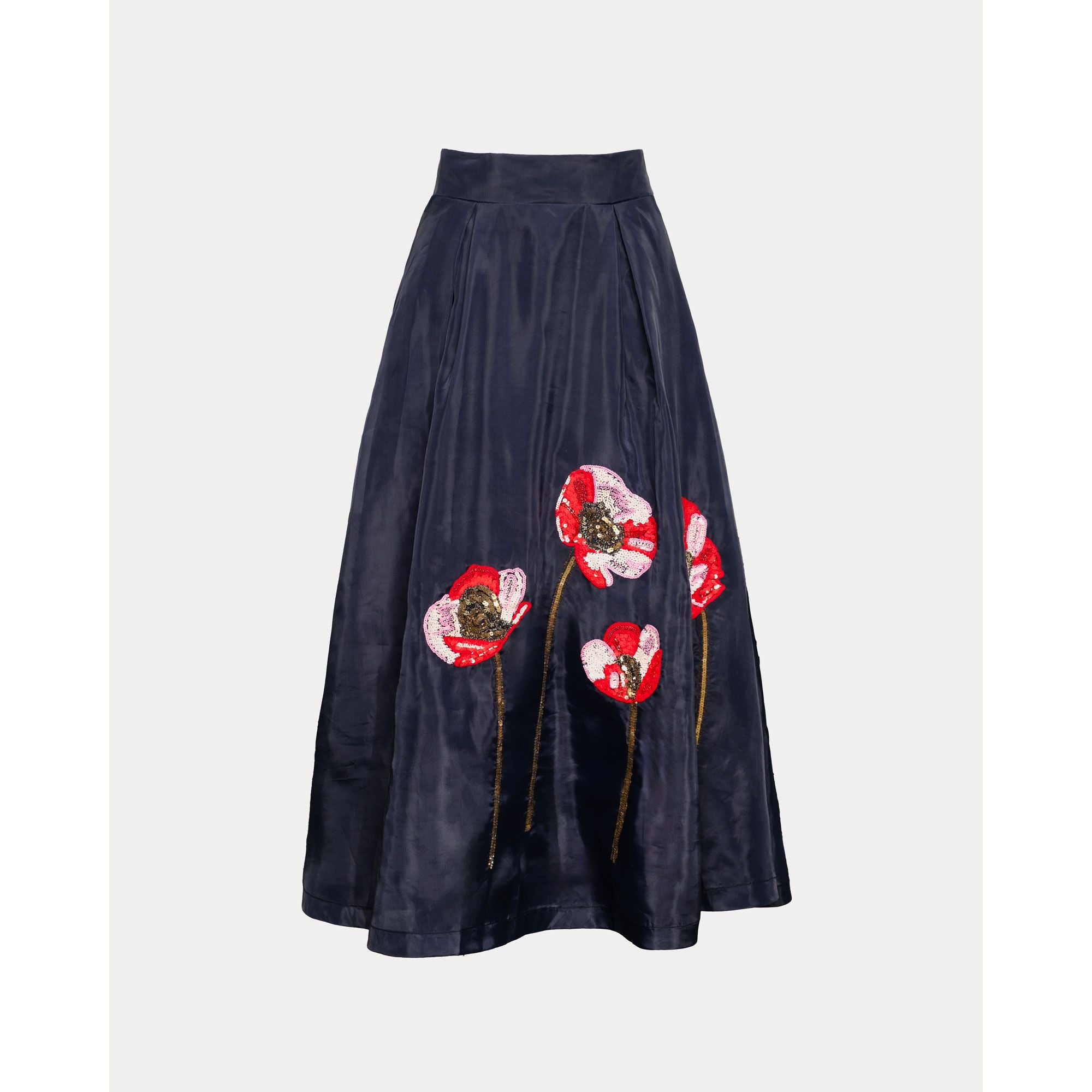 Shea Maxi Skirt Paradise Poppy Poly Organza Navy/Multi