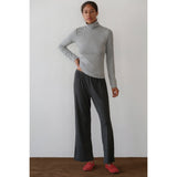 The Baby Rib Scallop Pant Charcoal Grey