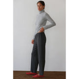 The Baby Rib Scallop Pant Charcoal Grey