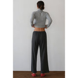 The Baby Rib Scallop Pant Charcoal Grey