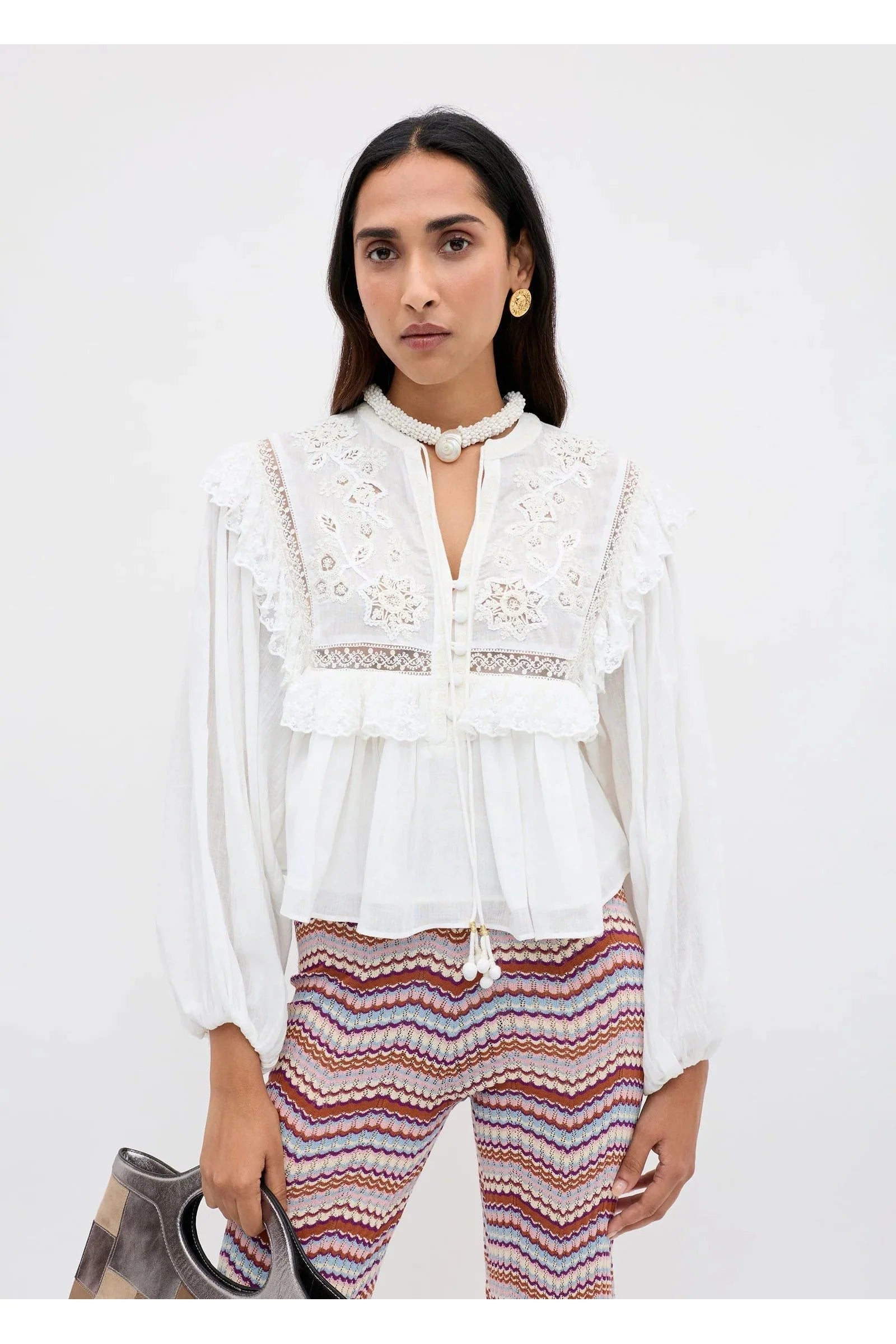 Diann Top Lilly Embroidery Ivory RIXO