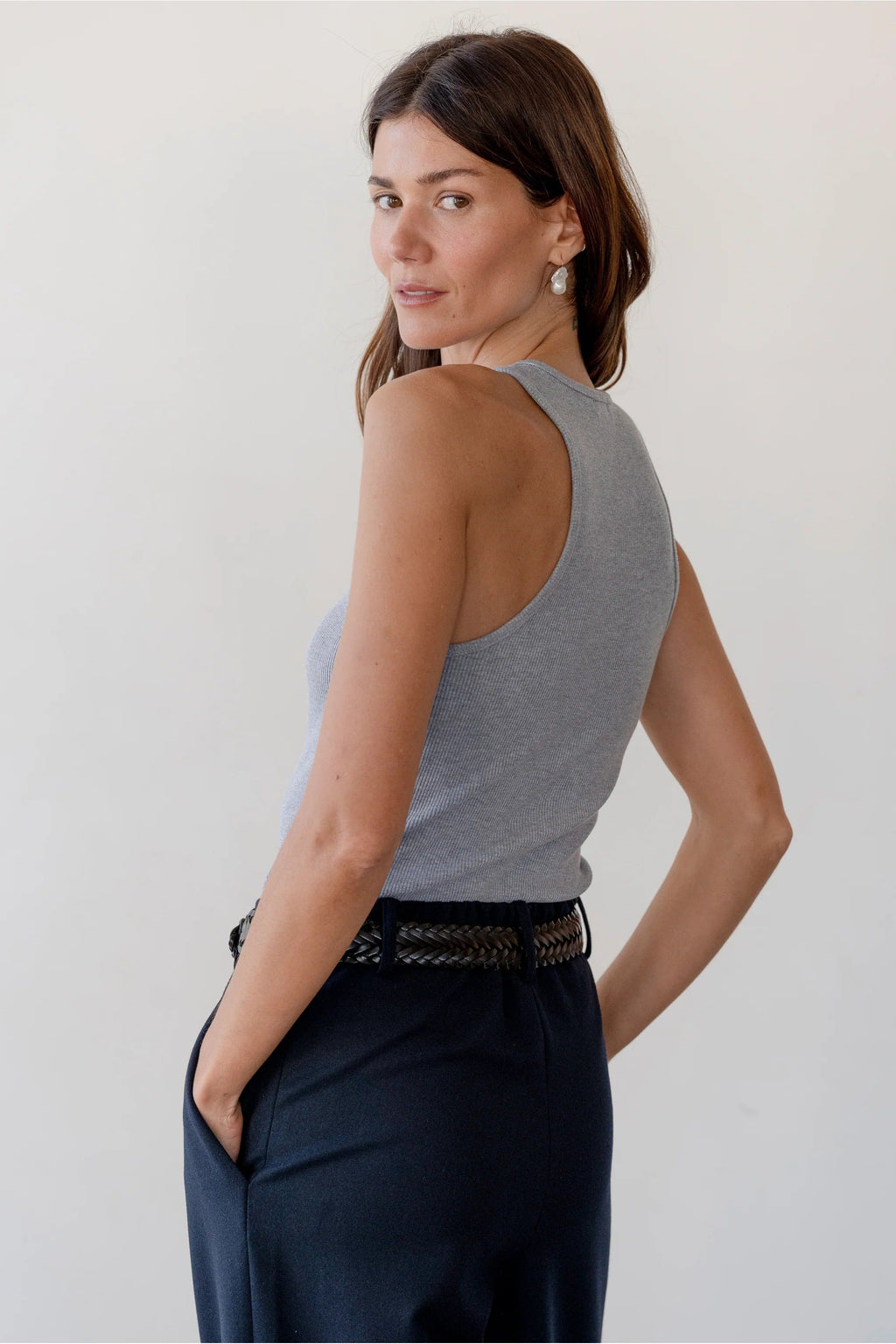 The Rib Tank Heather Gray DONNI.