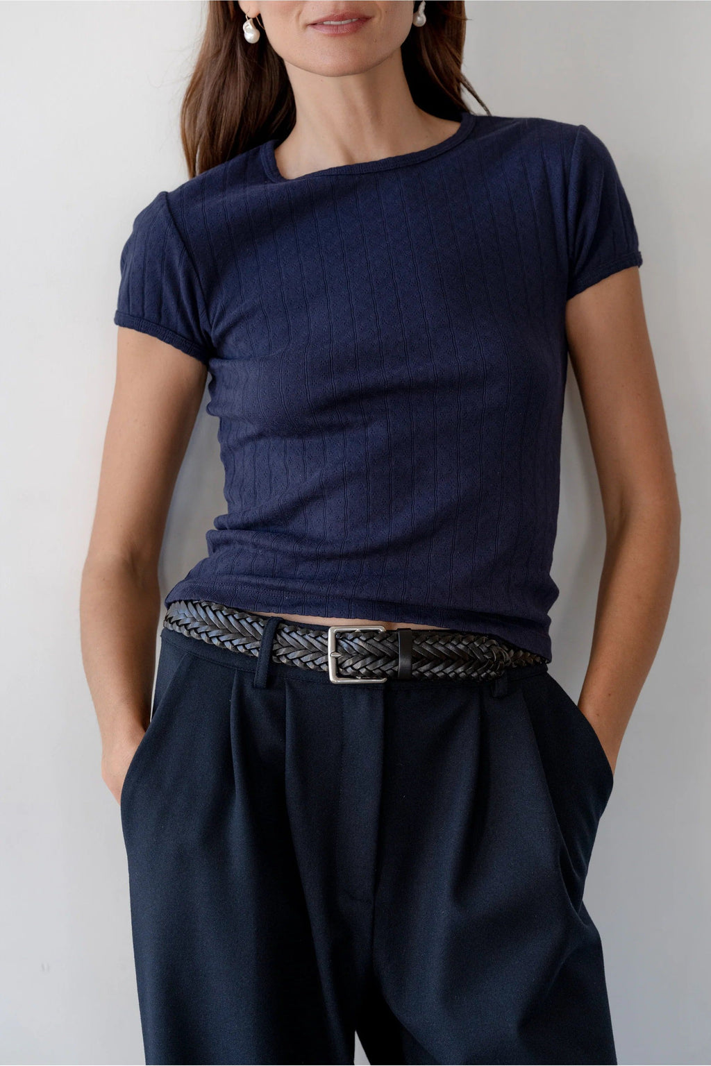 The Pointelle Baby Tee DONNI.