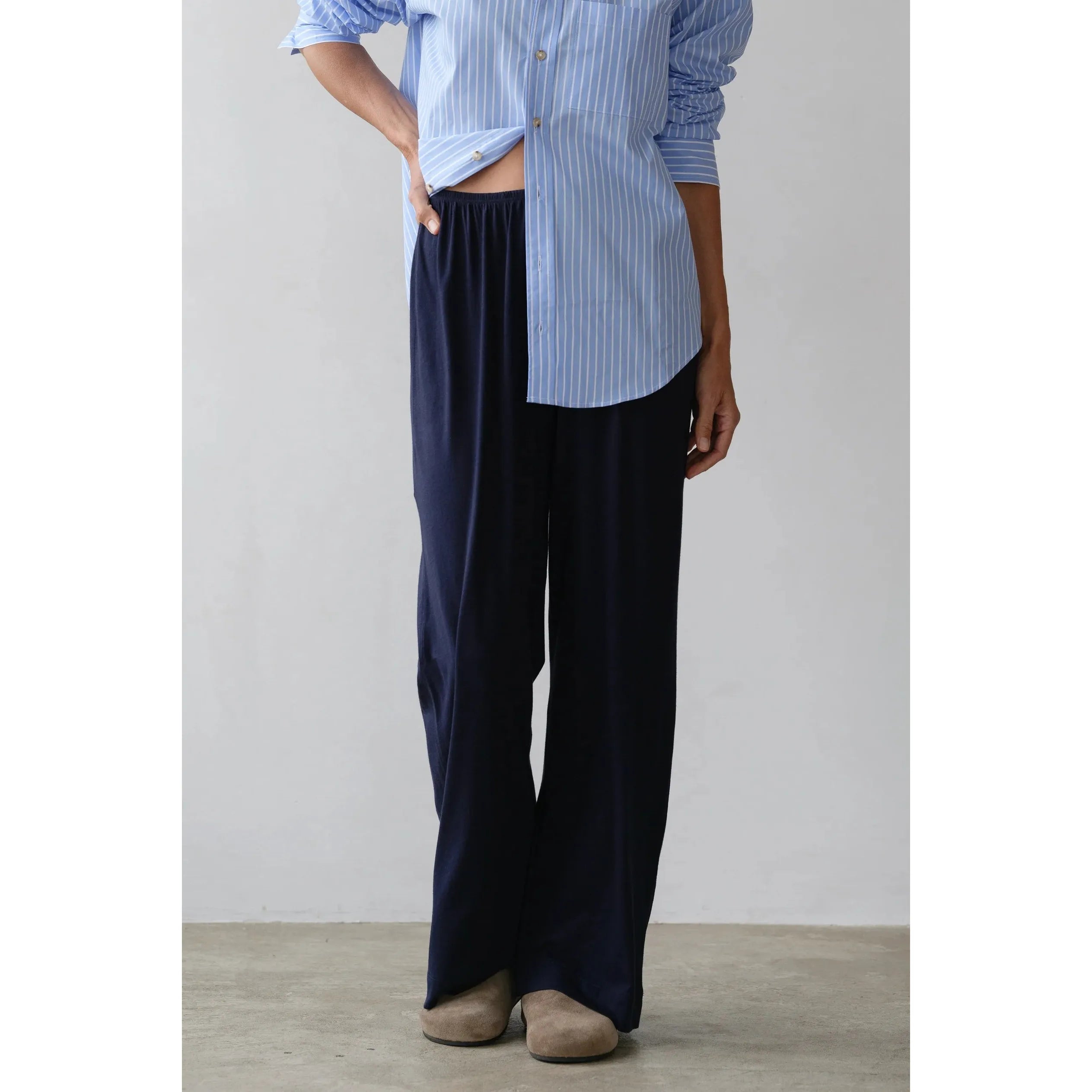 Gray Donni The Jersey Simple Crop Pant